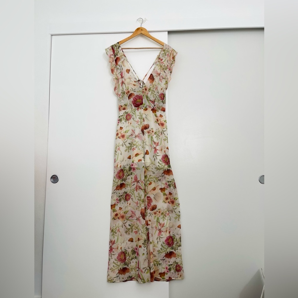 We Are Kindred Field Floral Summer Jumpsuit Size US 8 Tall Friendly - Picture 3 of 11